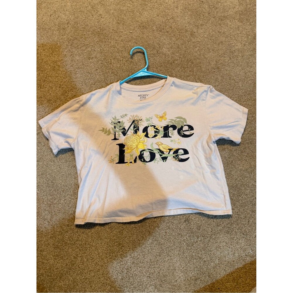 Mighty Fine Kids Floral "More Love" Graphic Tee - Light Lavender & Yellow